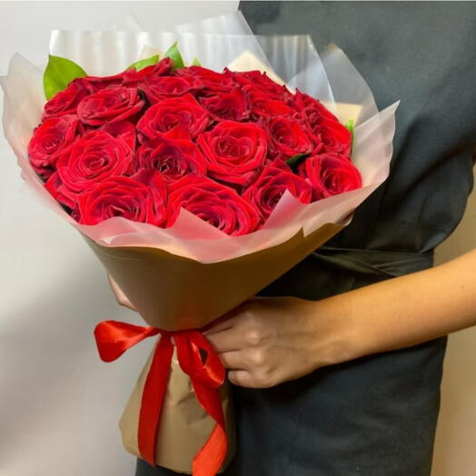 21 Vibrant Red Rose Bouquet