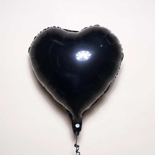Black Heart Shaped Foil Balloon 7442