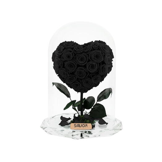 Infinity Crystal Heart Dome - Black