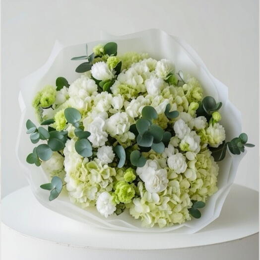 Мятно-зелёно-белый букет