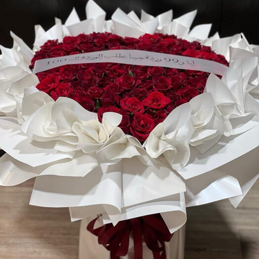 100 cœur Saint-Valentin roses rouges