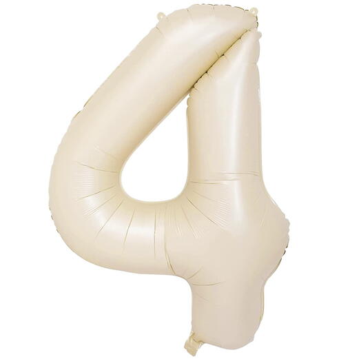 Numer 4 beige balloon