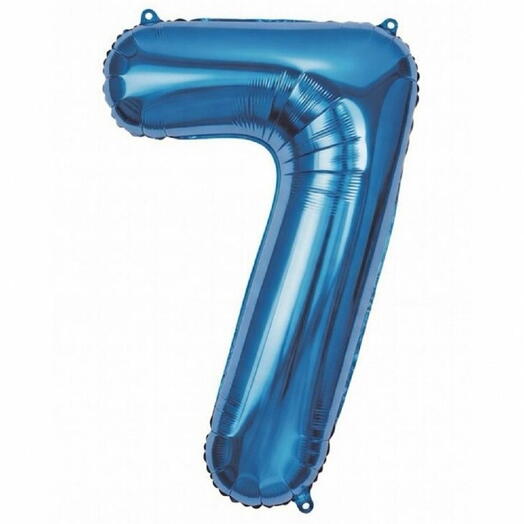 Синий фольгированный шар в виде цифры 7 (наполнен гелием)