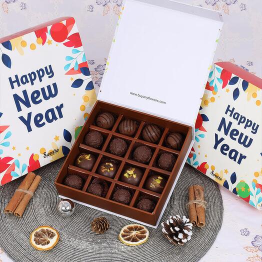 New Year Chocolate Truffles 16 Pcs By Sweecho