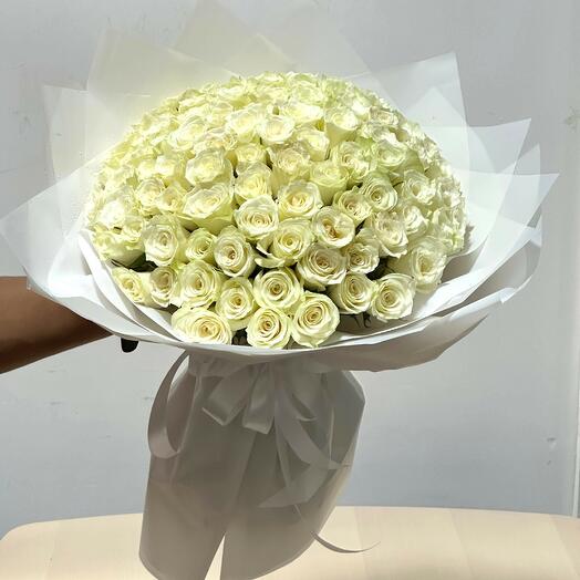 "Luxury 101 White Roses | Premium Bouquet Dubai Same Day"