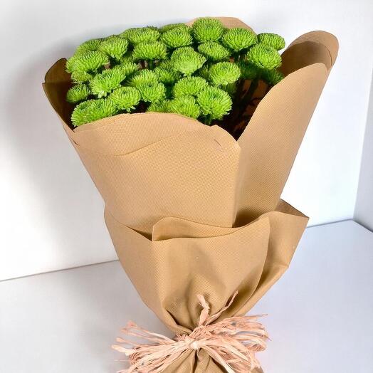 Emerald Charm Green Chrysanthemum Bouquet | Fresh Green Flower Arrangement | Eco-Chic Gift Idea