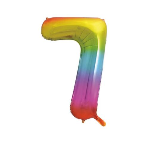 Giant Rainbow Number 7 Balloon