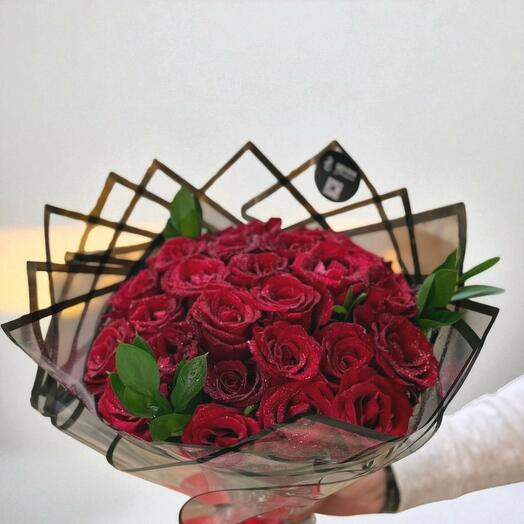 Crimson Elegance Red Rose Bouquet