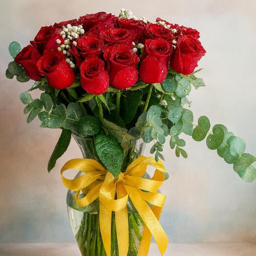 ️ Timeless Love Vase 25 Red Roses