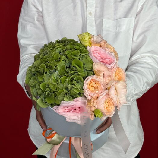 Petal Whisper: Small Bouquet of Hydrangeas, Roses and Eustomas