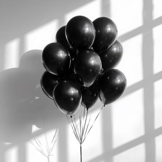 Helium Black Balloons