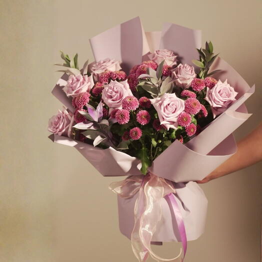 Havana – Baby Pink Rose   Pink Spray Chrysanthemum Bouquet | Birthday  Anniversary  Love  Congratulations  Get Well