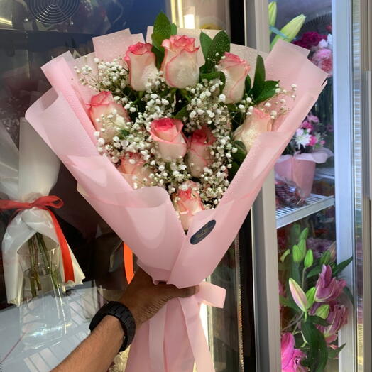 Bouquet de roses roses 3