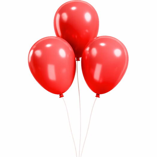 Набор из 3 красных гелиевых шаров