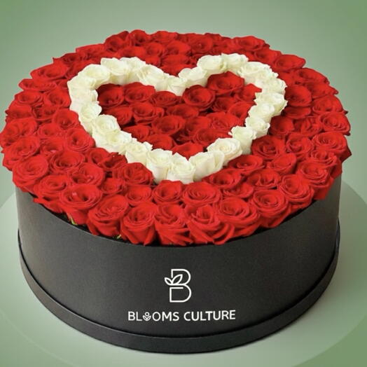 Сердце-в-Сердце Премиум коробка роз от Blooms Culture