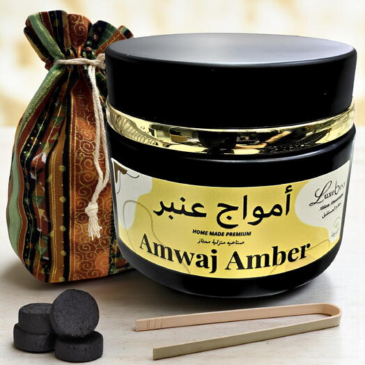 Amwaj Amber Bakhoor (140 г) В комплекте щипцы – Аутентичный арабский бахур для длительного аромата