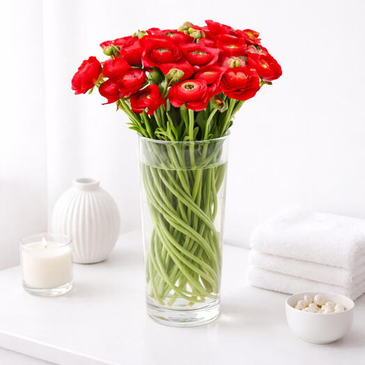 Crimson Ranunculus Elegance