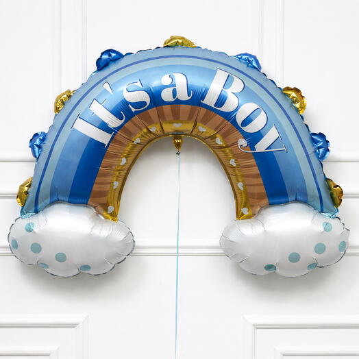 Its a Boy Rainbow Cloud Foil Balloon