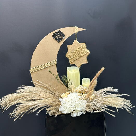 WOOD HALAM WITH DRY FLOWER