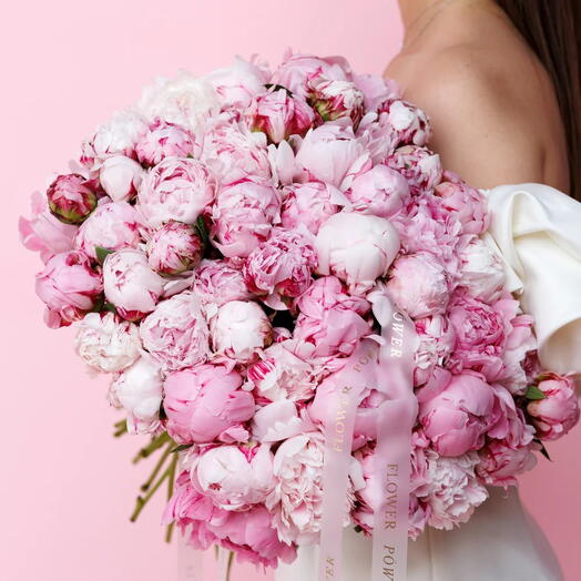 Plaisir du matin : bouquet extra large de 50 pivoines