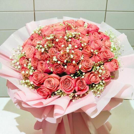 Ramo grande de rosas Pink Beauty