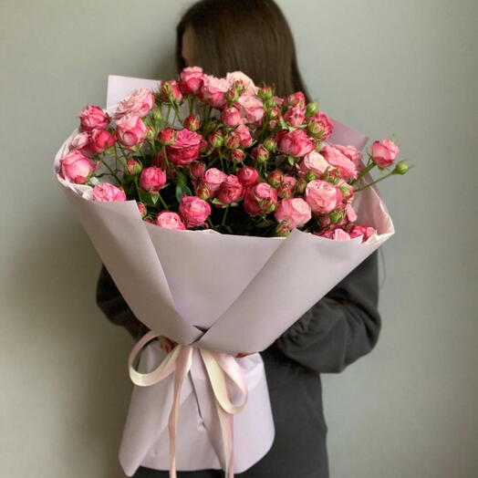 Girlfriend – Pink Hot Pink Spray Rose Bouquet – Birthday Anniversary Gift for Her