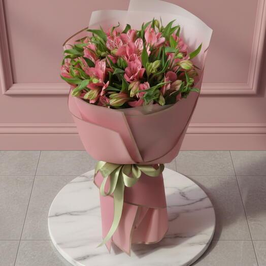 Bouquet of 15 pink alstroemeria