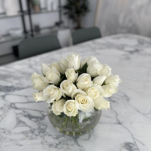White roses bouquet