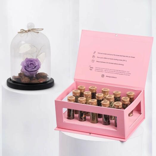 Mom Purple Preserved Rose With Feel Good Tea