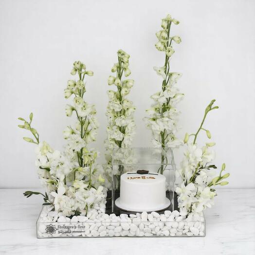 Blessed Hajj Cake Flowers Arrangement