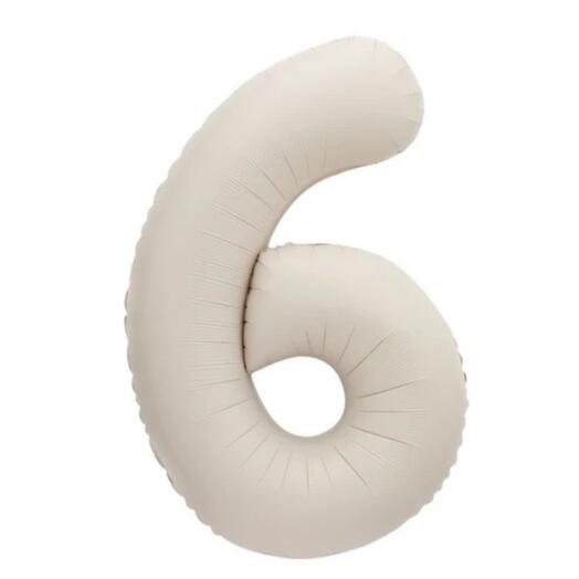 Giant Matte Nude Number 6 Balloon