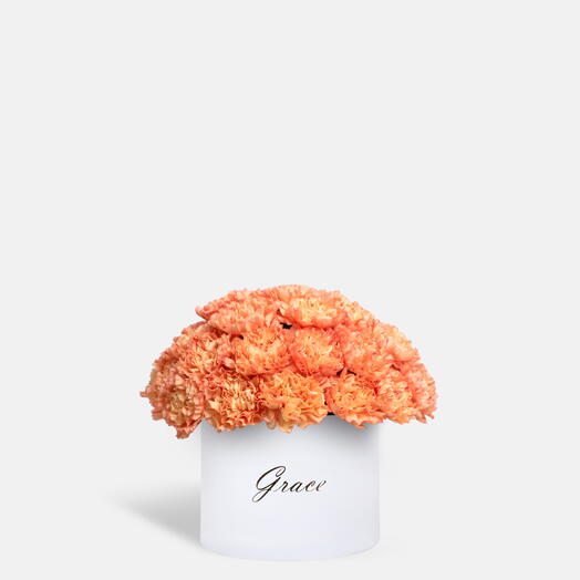 Œillet orange dans une boîte moyenne