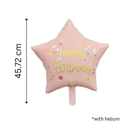 Розовый шар‑звезда для дня рождения 18"