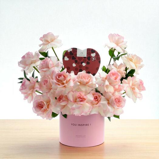 Коробка «Розовая Императрица» – комбо «Сердце заботы»