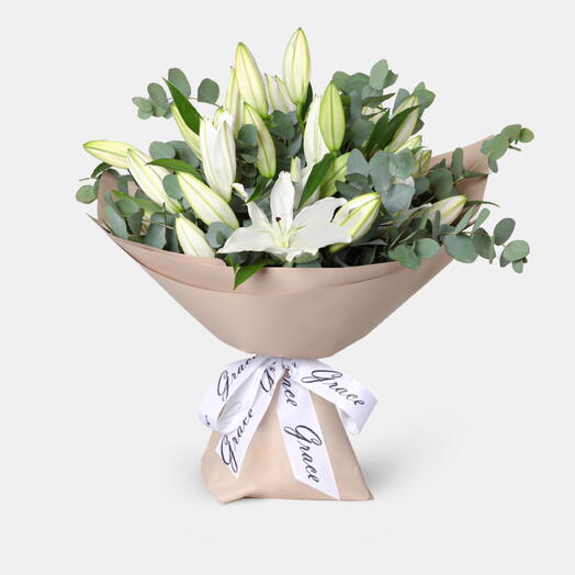 White Lilies in Small Bouquet