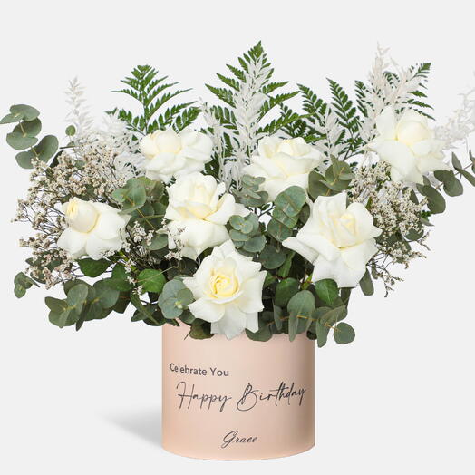 Copos de nieve festivos para cumpleaños en caja mediana