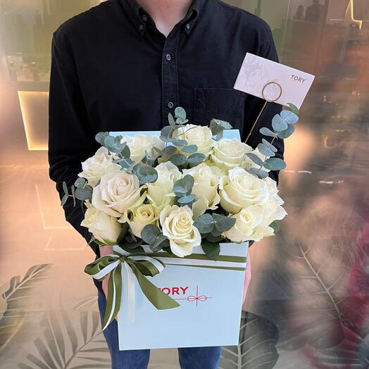 Roses dans une Boîte "Avec Tendresse"