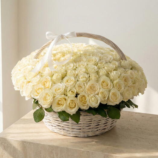 151 Rose White Basket
