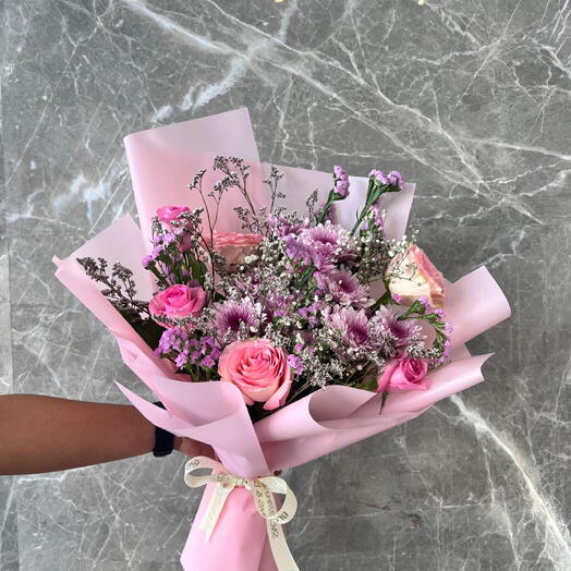 Розово-фиолетовый букет цветов