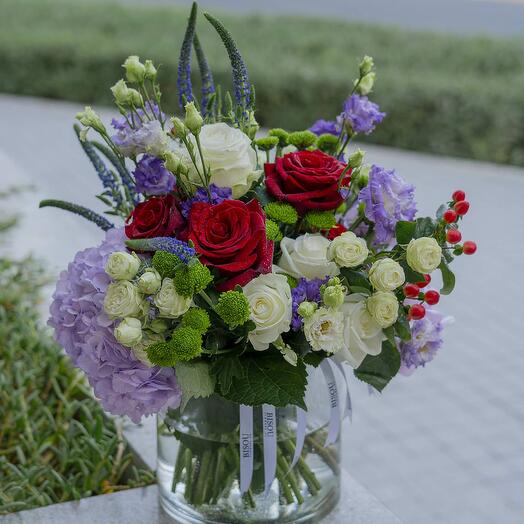 Mix flowers in a vase