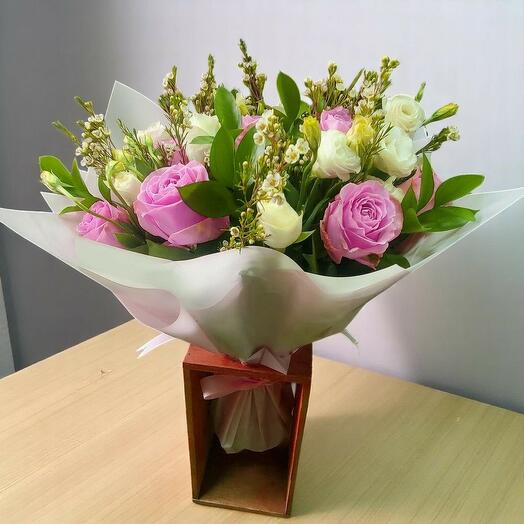 Bouquet romantique rose poudré