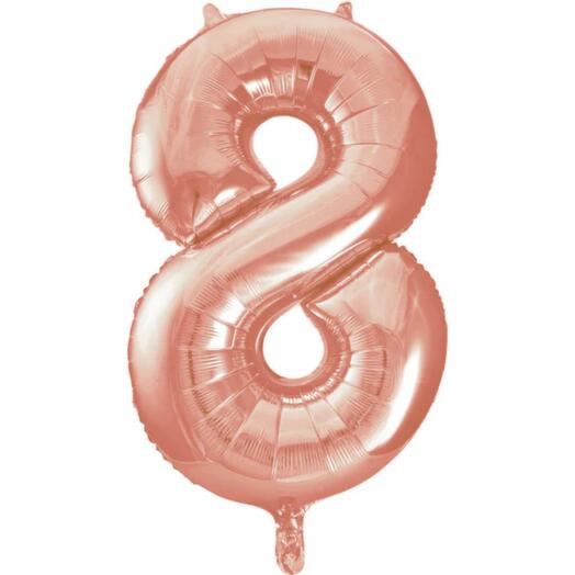 Giant Rose Gold Number 8 Balloon