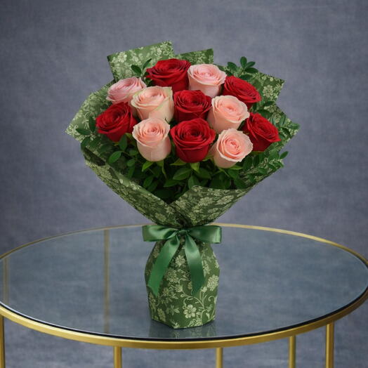 Blush   Red Rose Bouquet