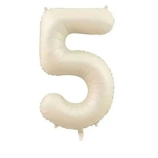 Number 5 beige balloon