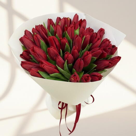 Red Tulips Passionate Love Bouquet