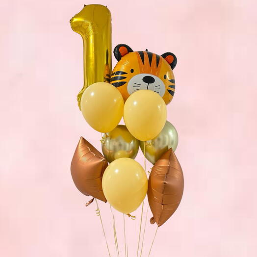 Tiger Stripes Birthday Balloons Set