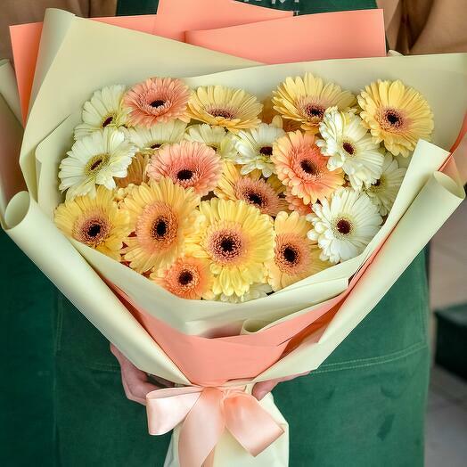 19 Mini Mixed Colors Gerberas - 546