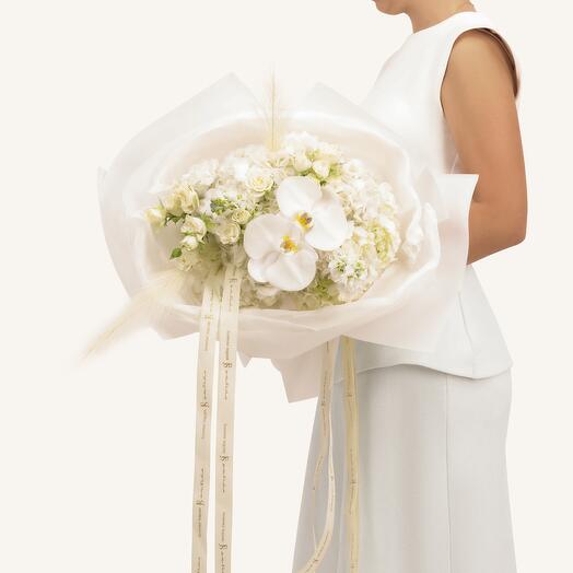 Modern White Plush Bouquet