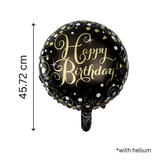 Черно-золотой шар на день рождения 18"