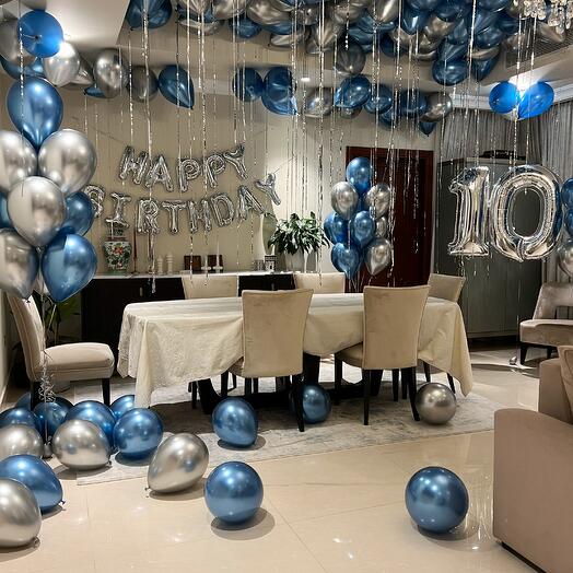 Blue and silver room decor